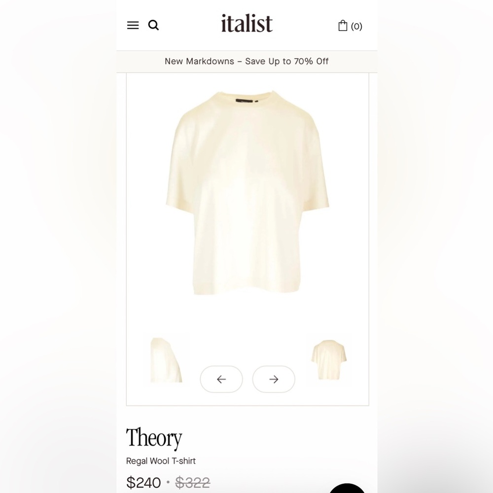 Theory Merino Buttercream Fine-Knit Tee - Picture 7 of 8
